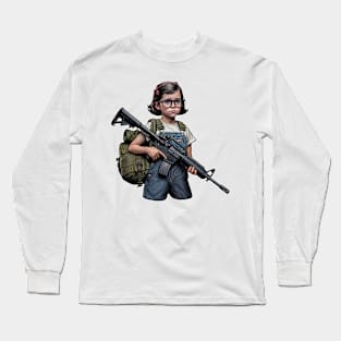 The Little Girl and a Toy Gun Long Sleeve T-Shirt